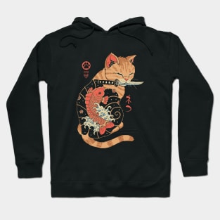 Carp Tattooed Cat Hoodie